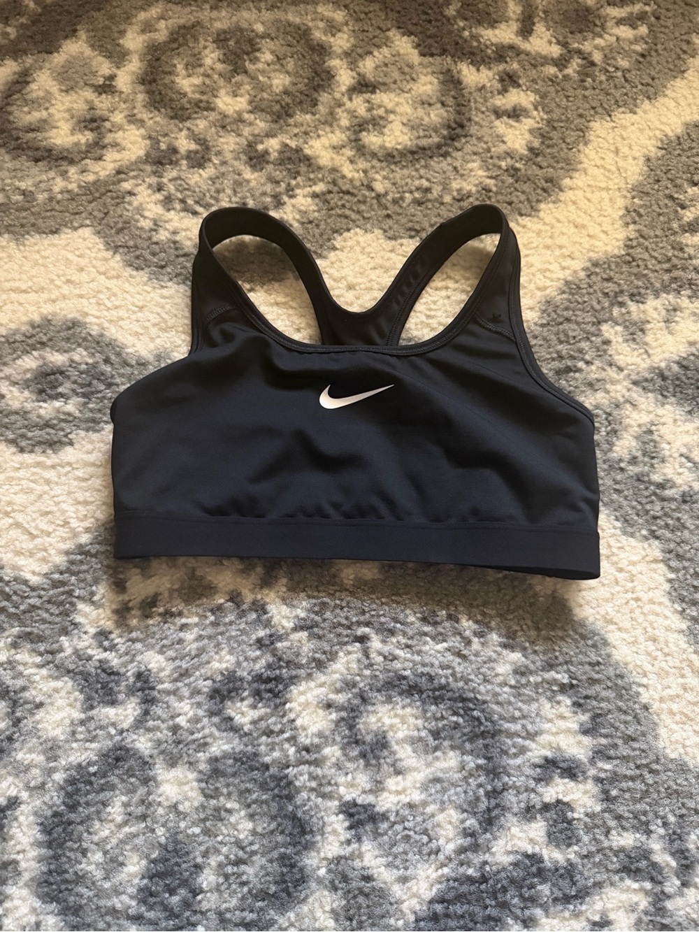 Nike Black Racerback Sports Bra with White Swoosh
